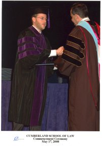 Benjamin Seth Johnson receives JD, Cumberland School of Law, May 17, 2008